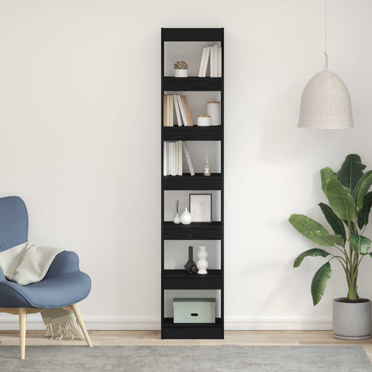 Armadio per Libri Rovere Nero 40 x 30 x 198 cm