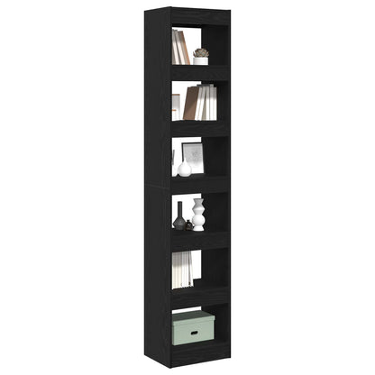 Armadio per Libri Rovere Nero 40 x 30 x 198 cm