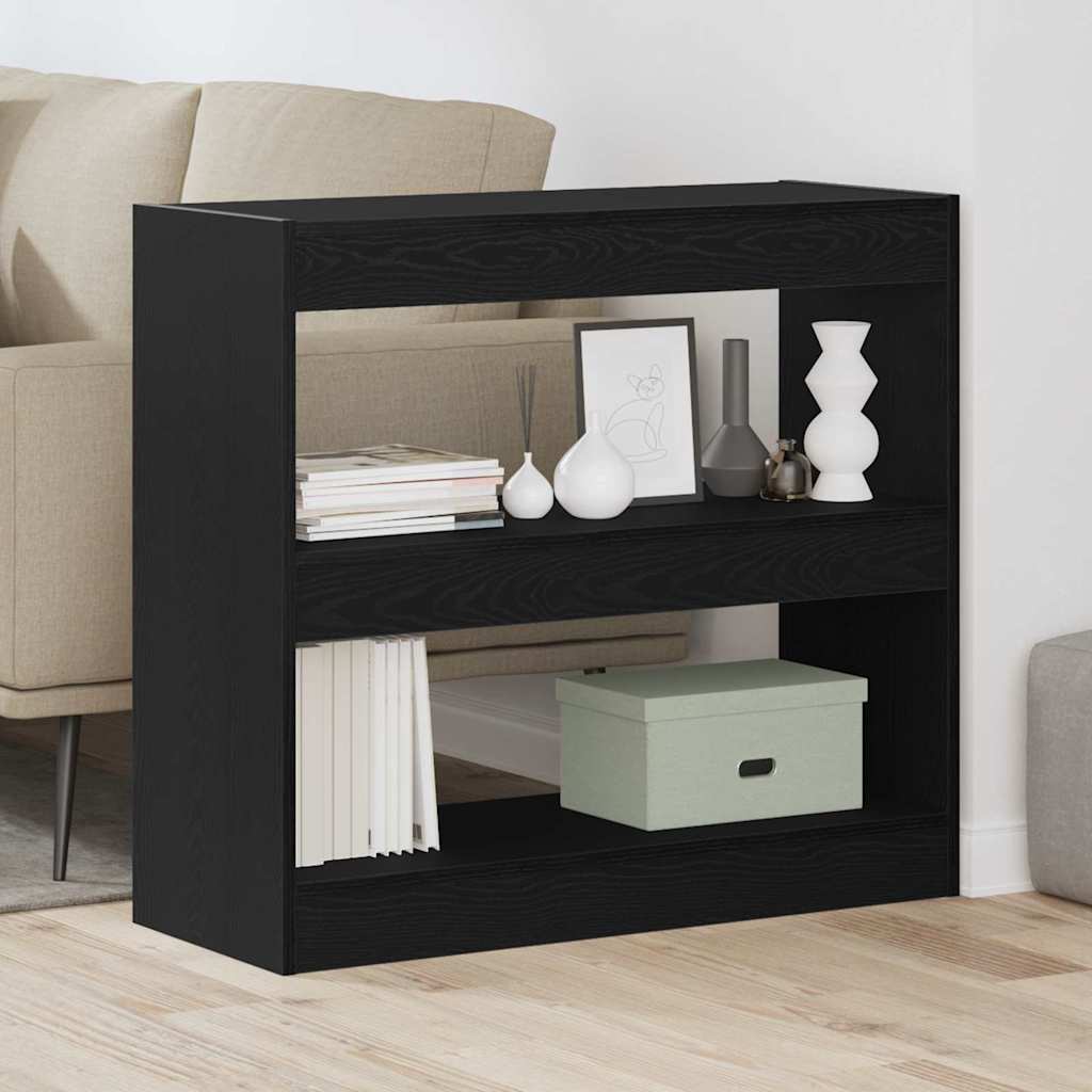 Armadio per Libri 2 pcs Rovere Nero 80 x 30 x 72 cm