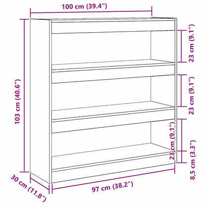 Armadio per Libri Legno vecchio 100 x 30 x 103 cm