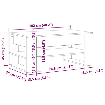 Tavolino da salotto Rovere Nero 102 x 55 x 45 cm | homemem39