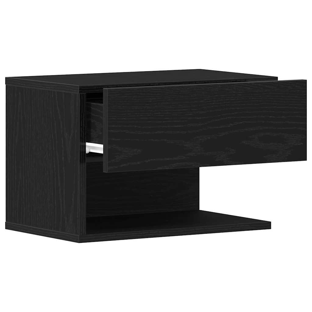 Armadio da Notte Rovere Nero 46 x 30 x 30 cm Legno multistrato | homemem39