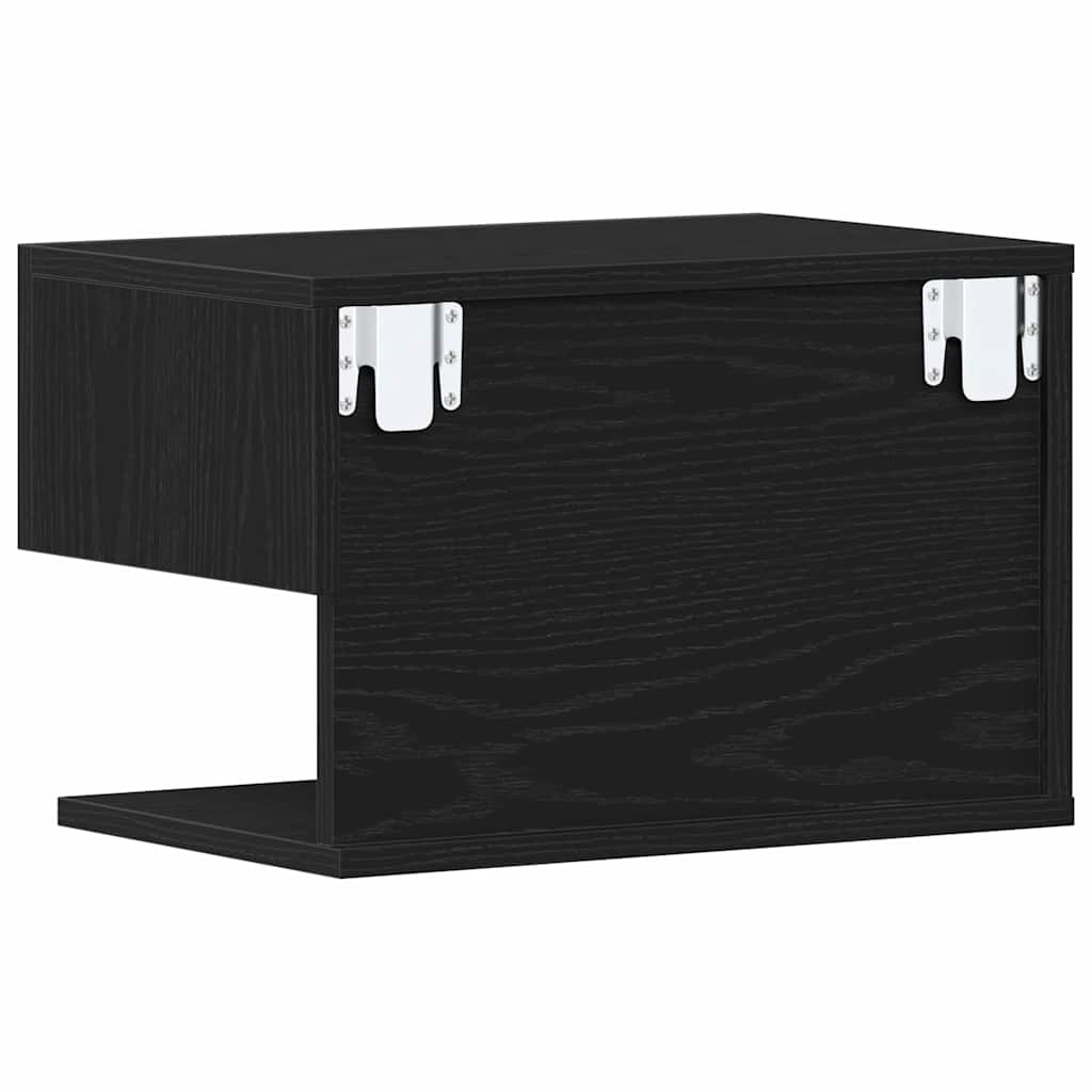 Armadio da Notte con cassetto 2 pcs Rovere Nero 46 x 30 x 30 cm | homemem39