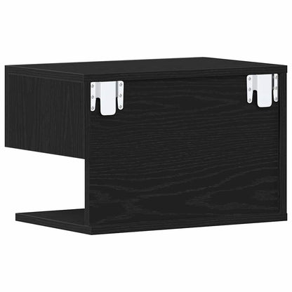 Armadio da Notte con cassetto 2 pcs Rovere Nero 46 x 30 x 30 cm | homemem39