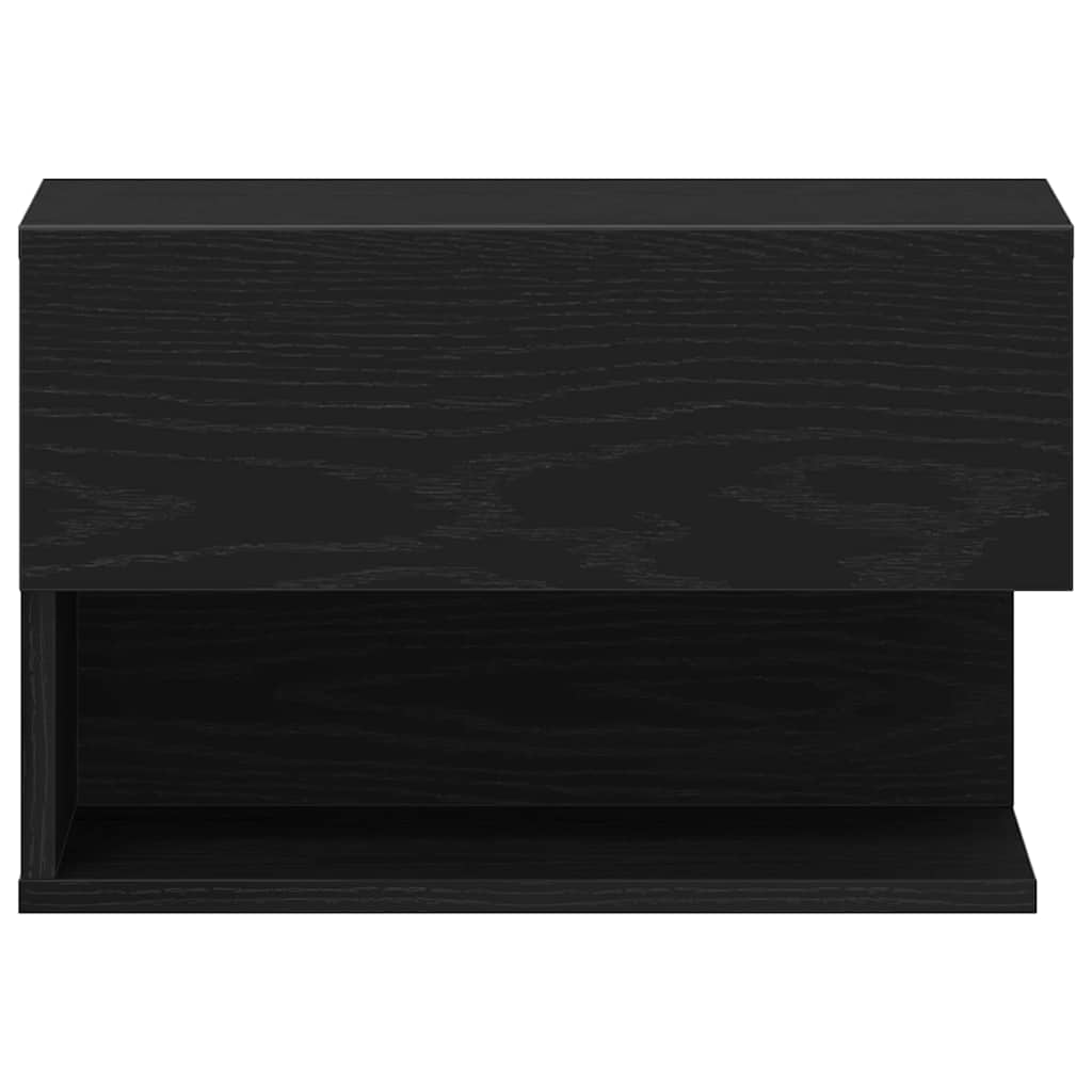 Armadio da Notte con cassetto 2 pcs Rovere Nero 46 x 30 x 30 cm | homemem39