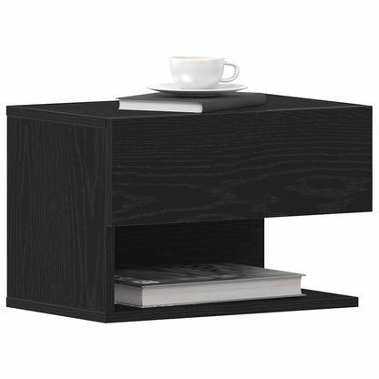 Armadio da Notte con cassetto 2 pcs Rovere Nero 46 x 30 x 30 cm | homemem39