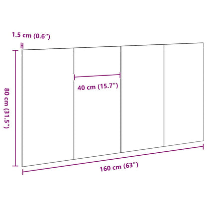 Testiera del letto con testiera Rovere Nero 160 x 1.5 x 80.5 cm