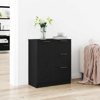 Credenza con cassetto Nero 60 x 30 x 70 cm Legno multistrato