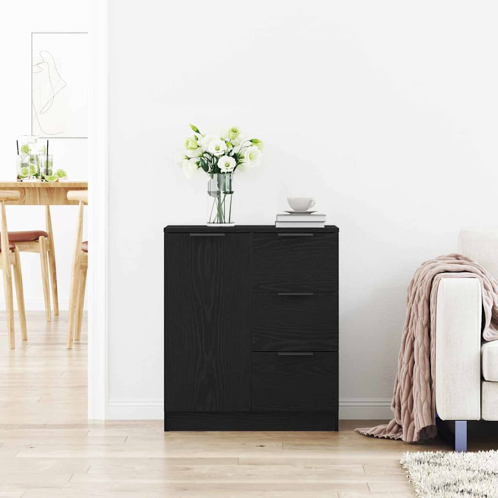 Credenza con cassetto Nero 60 x 30 x 70 cm Legno multistrato