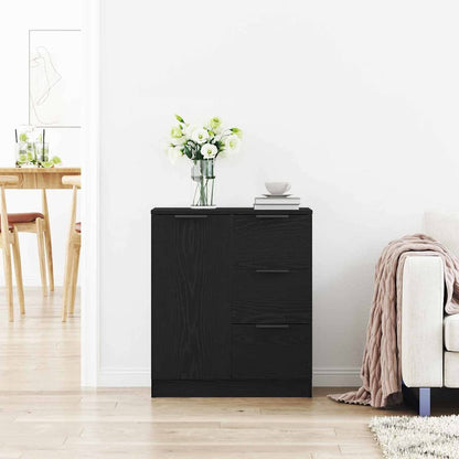Credenza con cassetto Nero 60 x 30 x 70 cm Legno multistrato