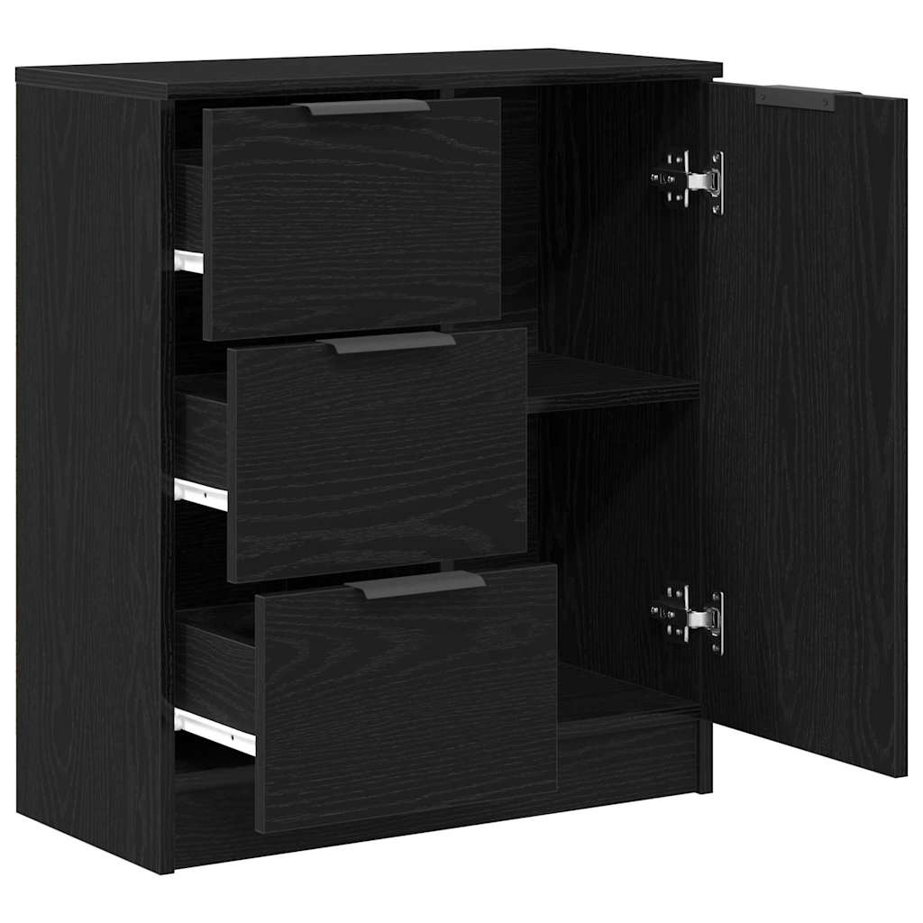 Credenza con cassetto Nero 60 x 30 x 70 cm Legno multistrato