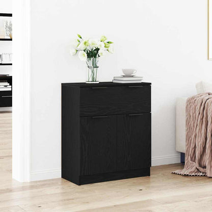 Credenza con cassetto Nero 60 x 30 x 70 cm Legno multistrato