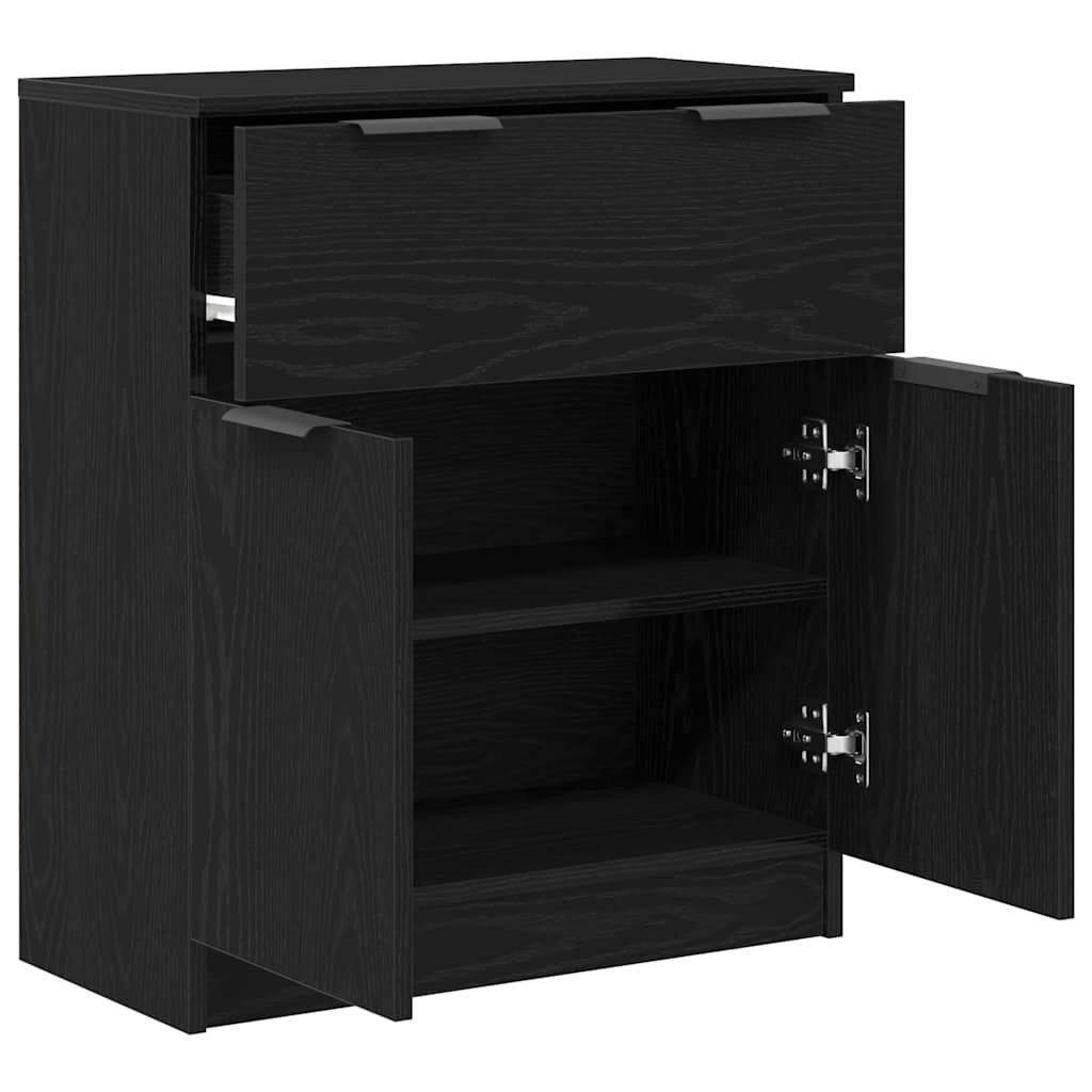 Credenza con cassetto Nero 60 x 30 x 70 cm Legno multistrato