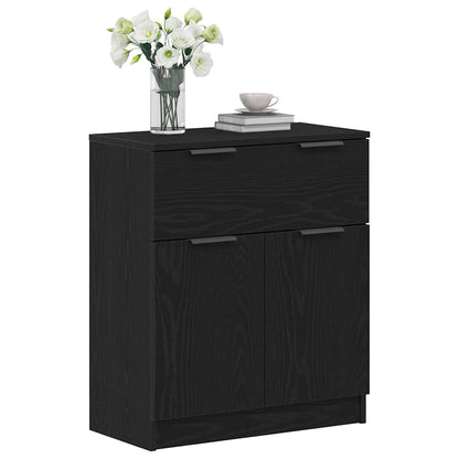 Credenza con cassetto Nero 60 x 30 x 70 cm Legno multistrato