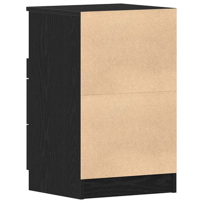 Armadio da Notte Rovere nero 40 x 35 x 65 cm Legno multistrato