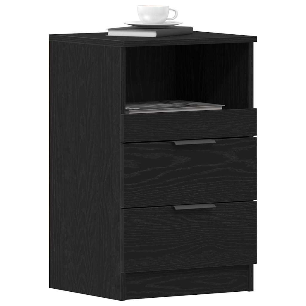 Armadio da Notte con cassetto 2 pcs Rovere nero 40 x 35 x 65 cm