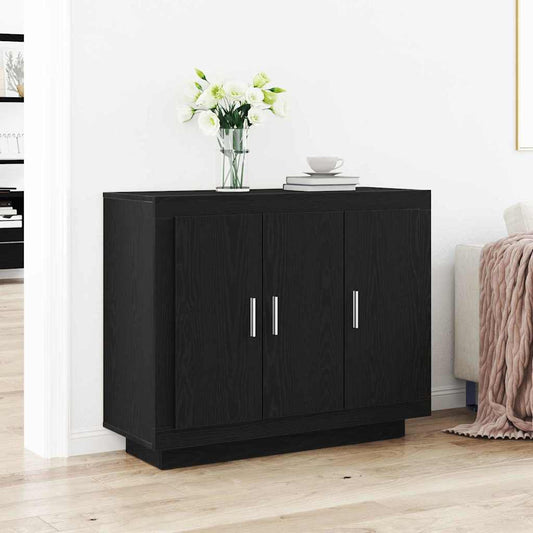 Credenza Rovere Nero 92 x 35 x 75 cm Legno multistrato