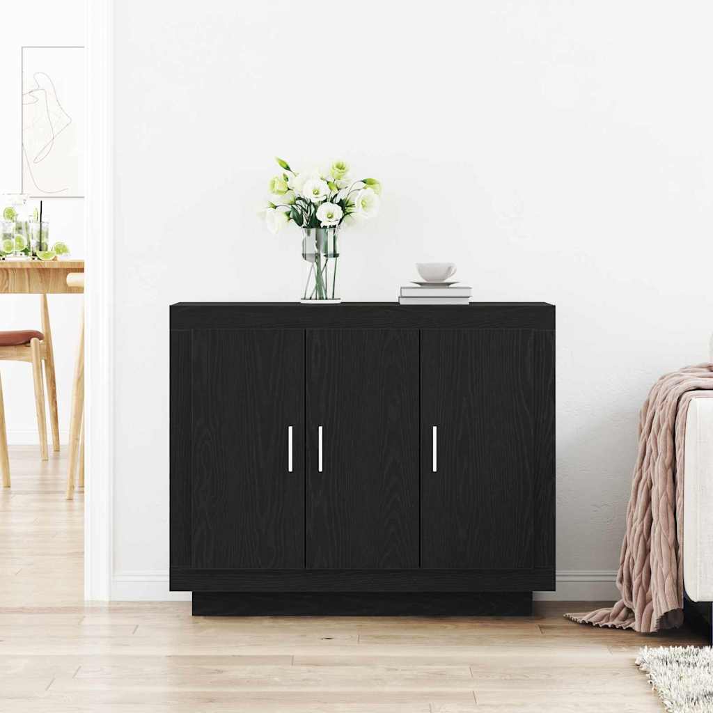 Credenza Rovere Nero 92 x 35 x 75 cm Legno multistrato