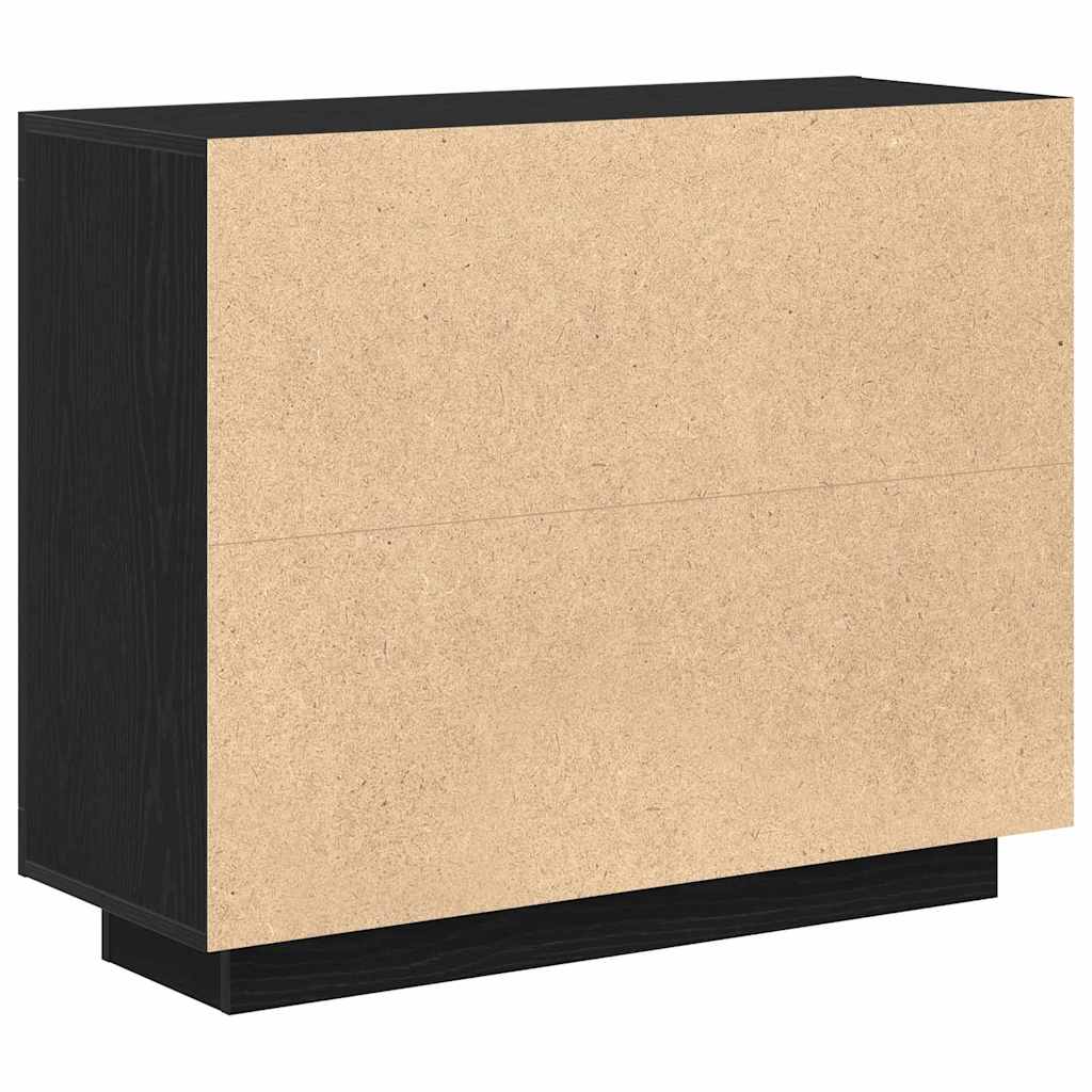 Credenza Rovere Nero 92 x 35 x 75 cm Legno multistrato