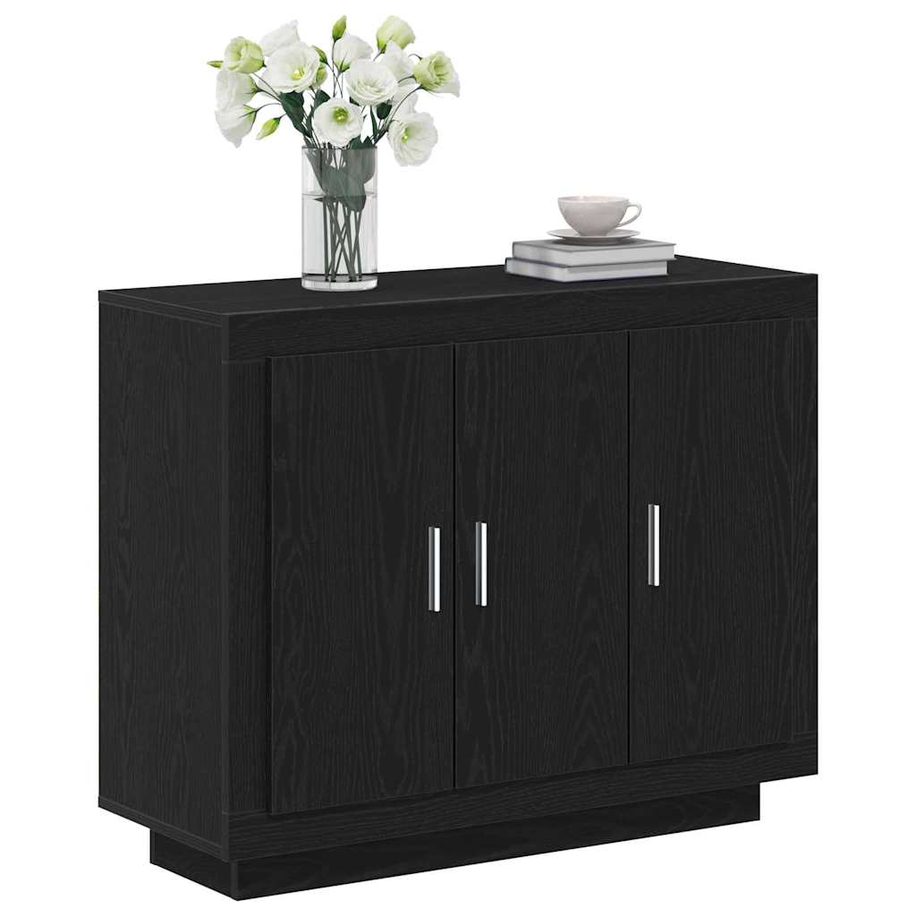 Credenza Rovere Nero 92 x 35 x 75 cm Legno multistrato