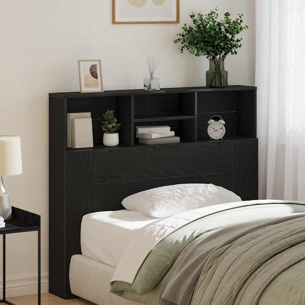 Testata del letto con testiera Rovere Nero 120 x 19 x 103.5 cm