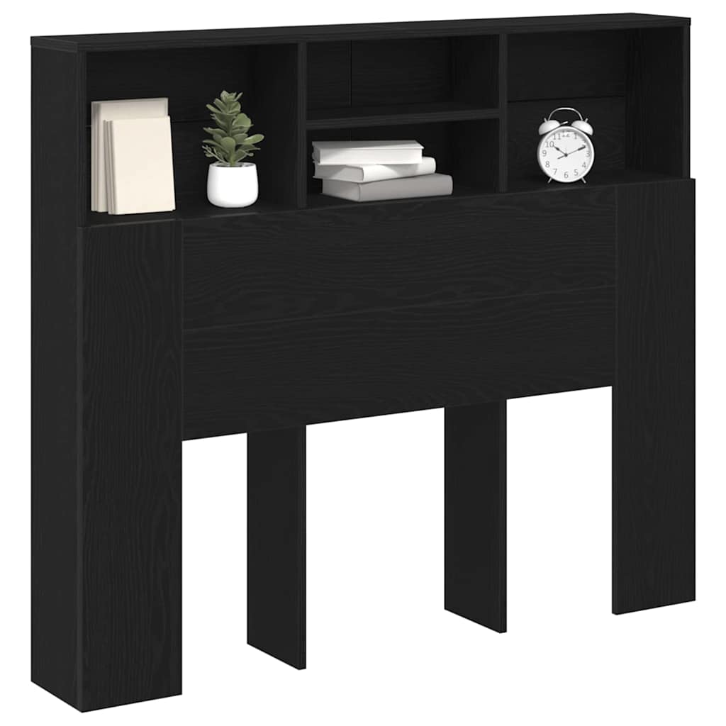 Testata del letto con testiera Rovere Nero 120 x 19 x 103,5 cm