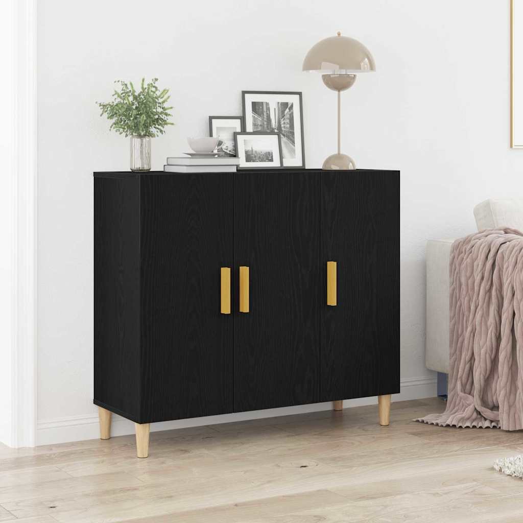 Credenza Nero 90 x 34 x 80 cm Legno multistrato