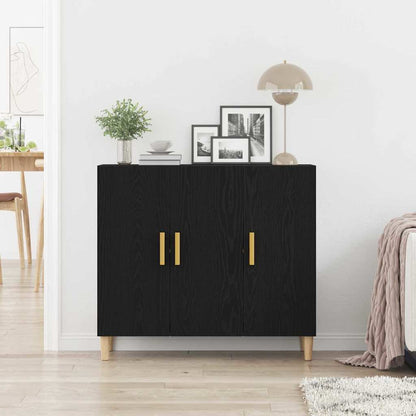 Credenza Nero 90 x 34 x 80 cm Legno multistrato