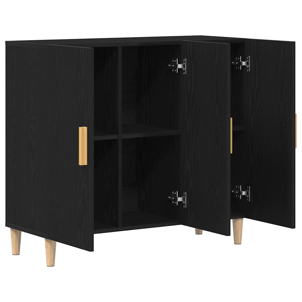 Credenza Nero 90 x 34 x 80 cm Legno multistrato