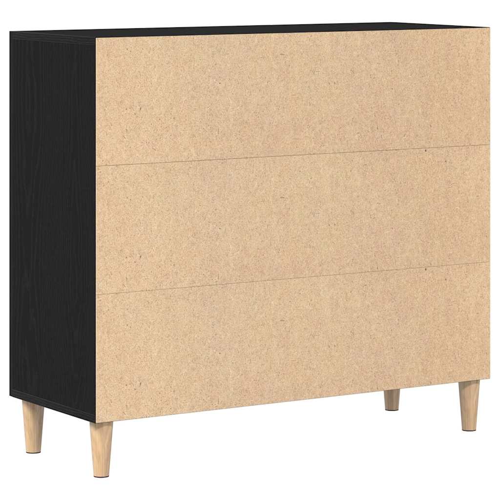 Credenza Nero 90 x 34 x 80 cm Legno multistrato