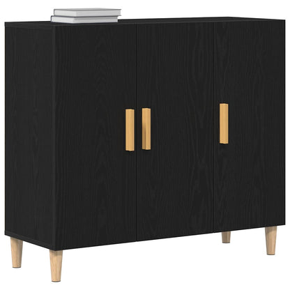 Credenza Nero 90 x 34 x 80 cm Legno multistrato