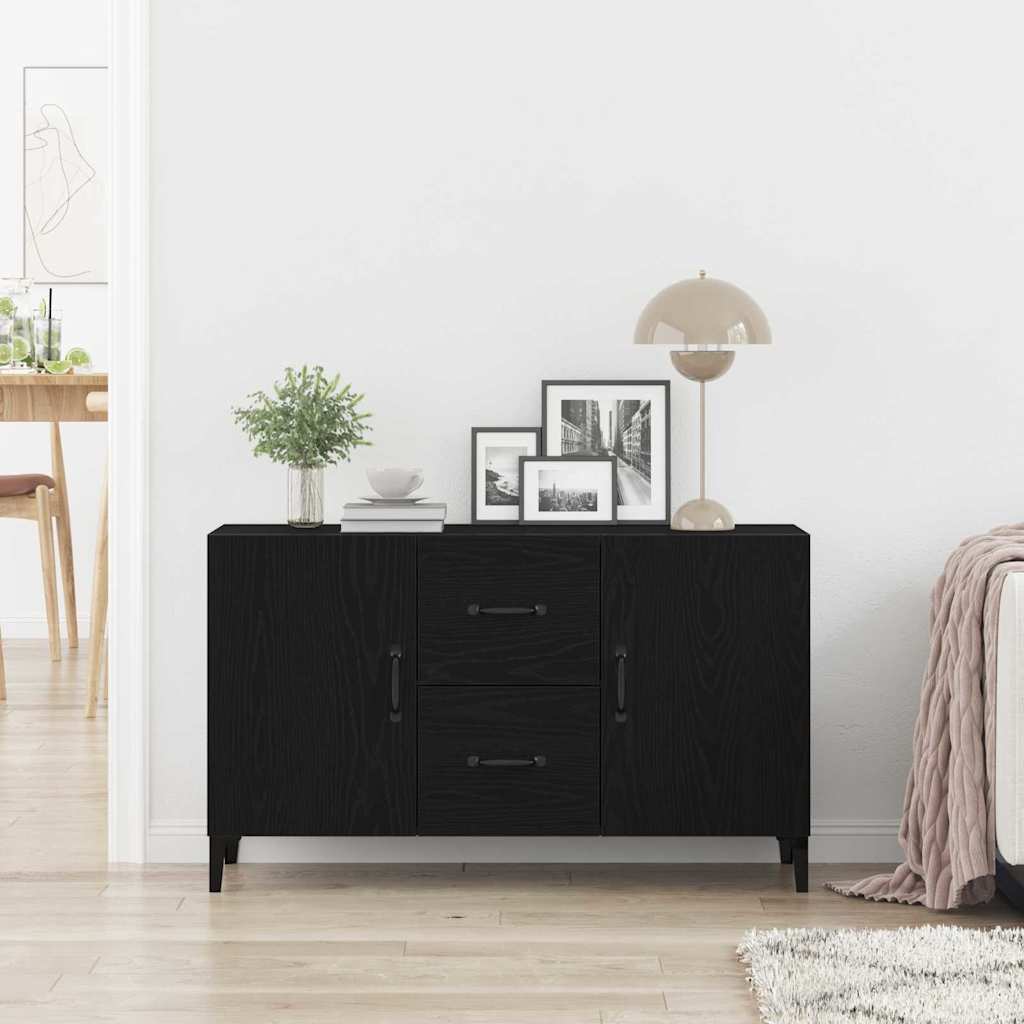 Credenza con cassetto Nero 100 x 36 x 60 cm Legno multistrato