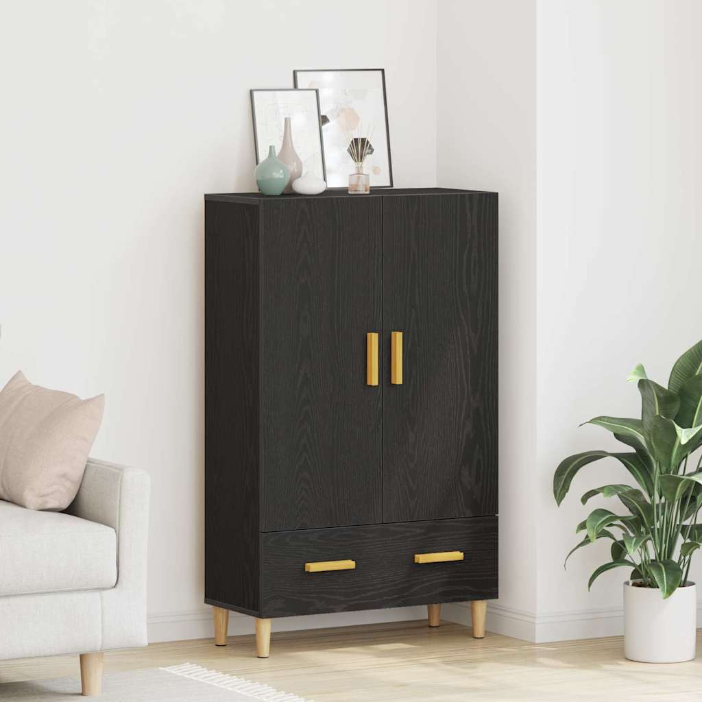 Credenza con cassetto Nero 70 x 31 x 115 cm Legno multistrato