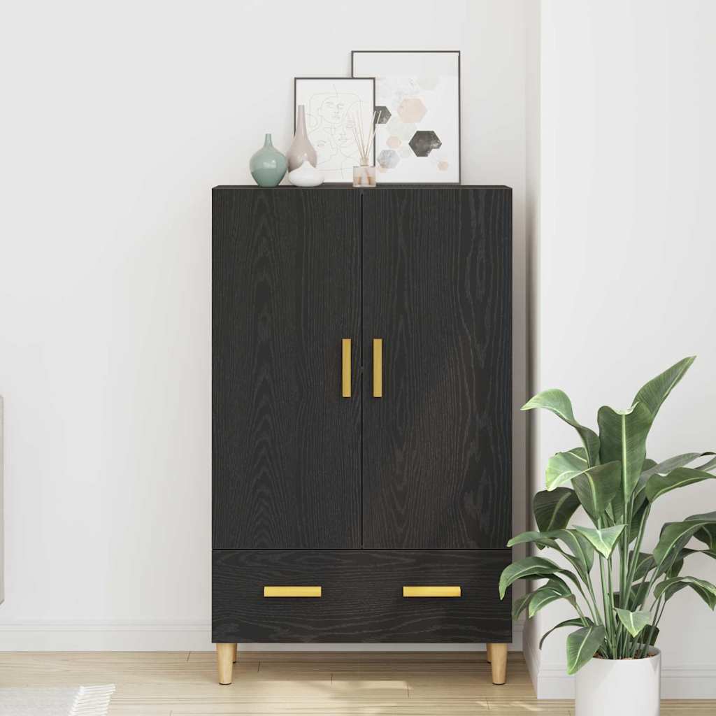 Credenza con cassetto Nero 70 x 31 x 115 cm Legno multistrato
