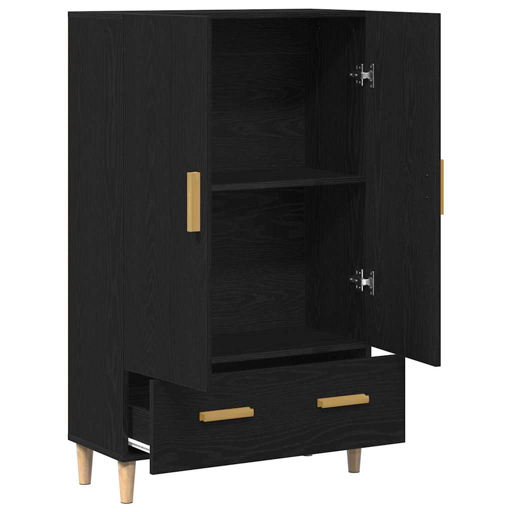 Credenza con cassetto Nero 70 x 31 x 115 cm Legno multistrato