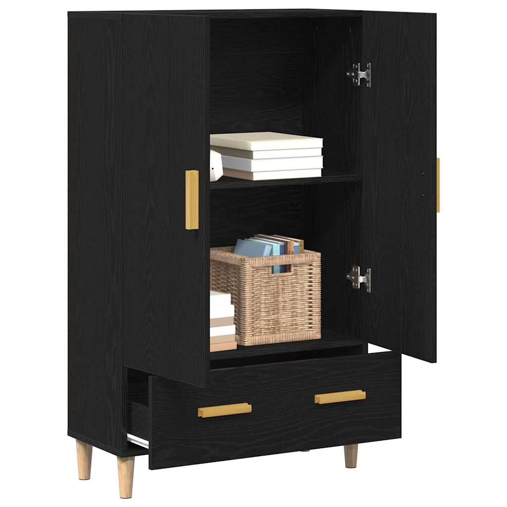 Credenza con cassetto Nero 70 x 31 x 115 cm Legno multistrato