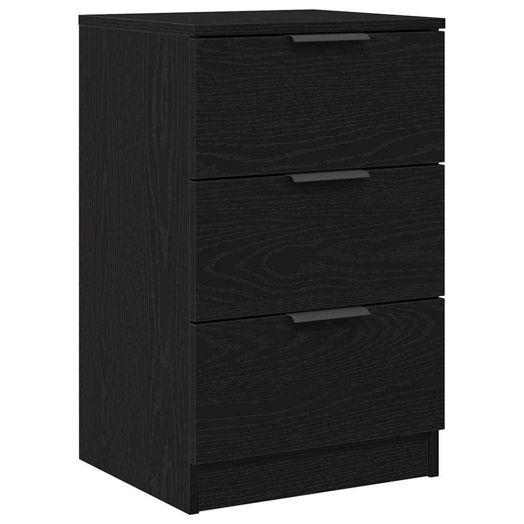 Armadio da Notte Rovere Nero 40 x 65 x 65 cm Legno multistrato