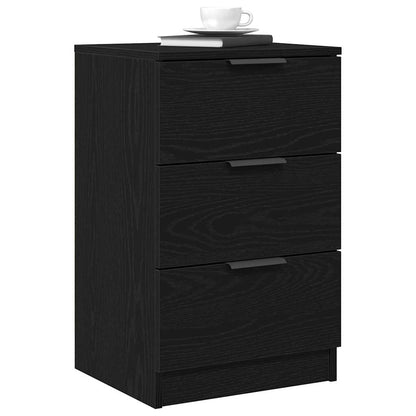 Armadio da Notte Rovere Nero 40 x 65 x 65 cm Legno multistrato