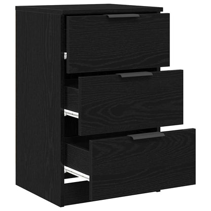 Armadio da Notte con cassetto 2 pcs Rovere Nero 40 x 65 x 65 cm