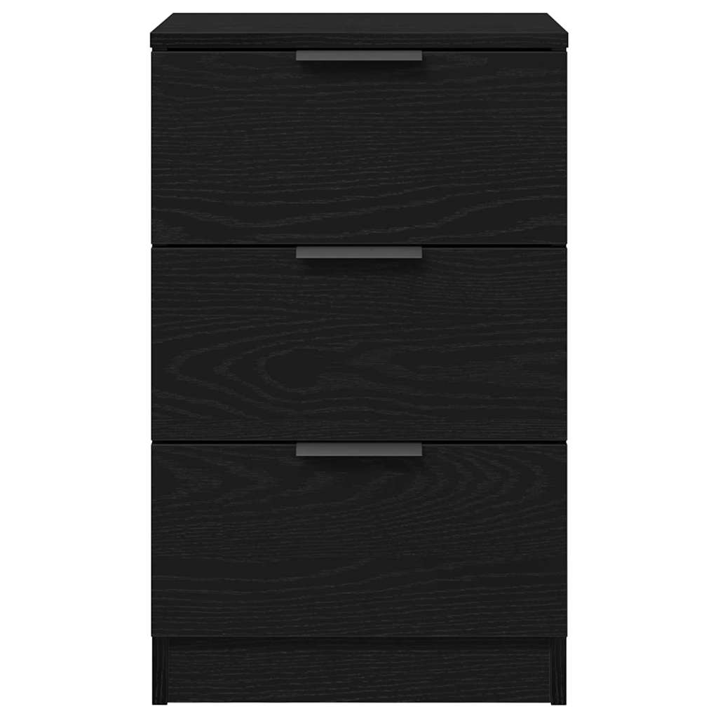Armadio da Notte con cassetto 2 pcs Rovere Nero 40 x 65 x 65 cm | homemem39