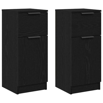 Sideboards 2 pcs Rovere nero 30 x 30 x 70 cm Legno multistrato