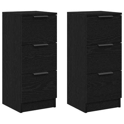 Sideboards 2 pcs Rovere nero 30 x 30 x 70 cm Legno multistrato