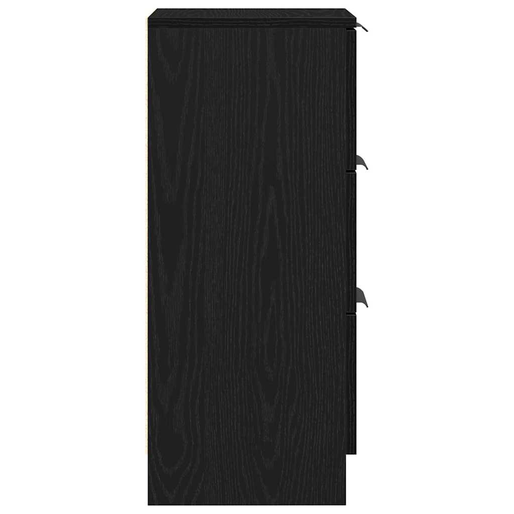 Sideboards 2 pcs Rovere nero 30 x 30 x 70 cm Legno multistrato