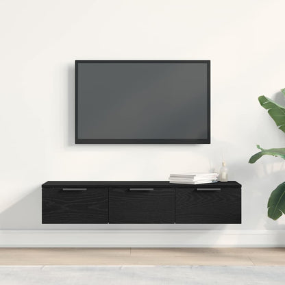 Armadietto a muro con cassetto Rovere nero 102 x 30 x 20 cm