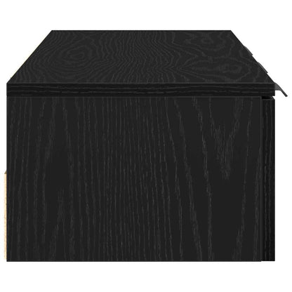 Armadietto a muro con cassetto Rovere nero 102 x 30 x 20 cm