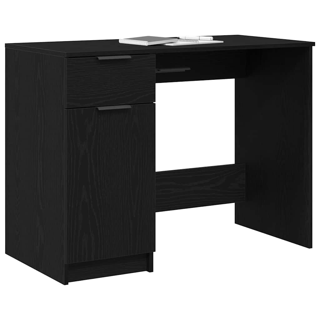 Scrivania Rovere Nero 100 x 50 x 75 cm Legno multistrato | homemem39