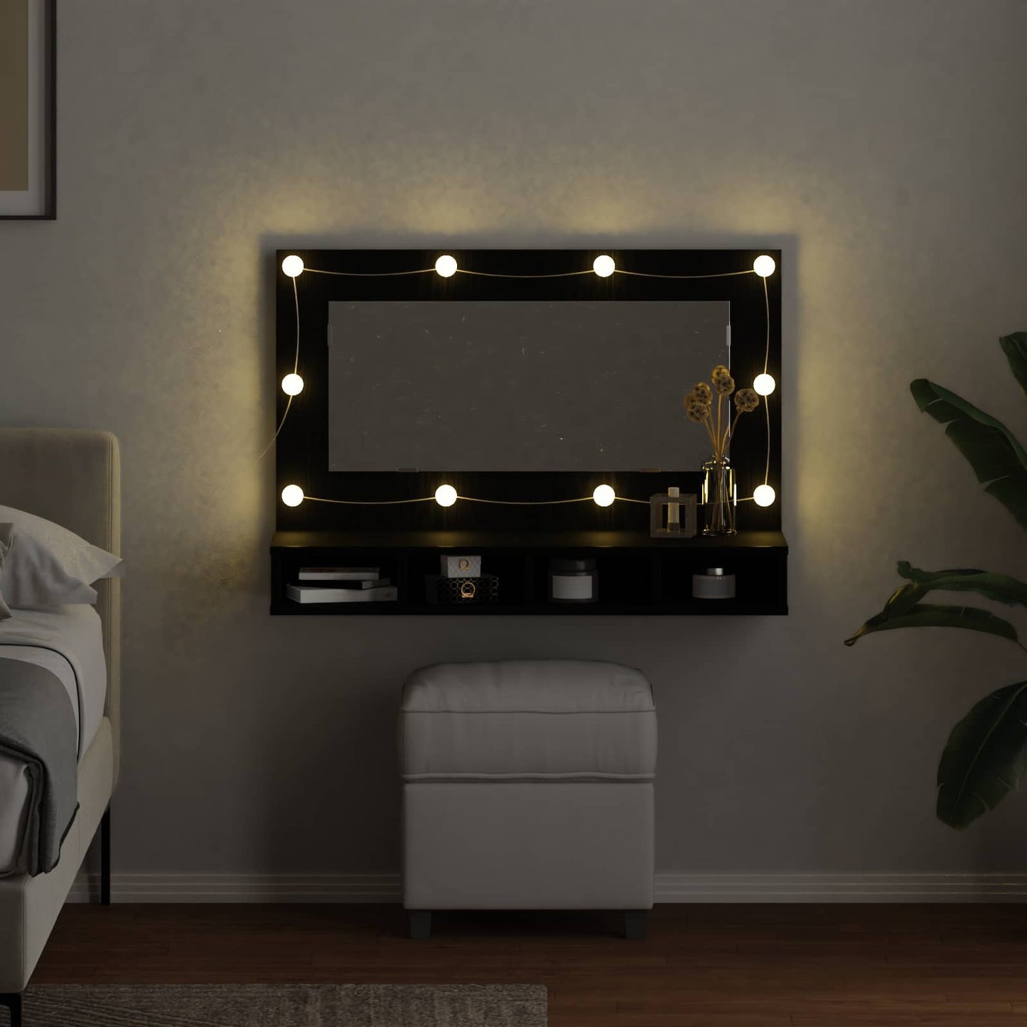 Mobiletto per specchio Rovere Nero 90 x 31,5 x 62 cm | homemem39