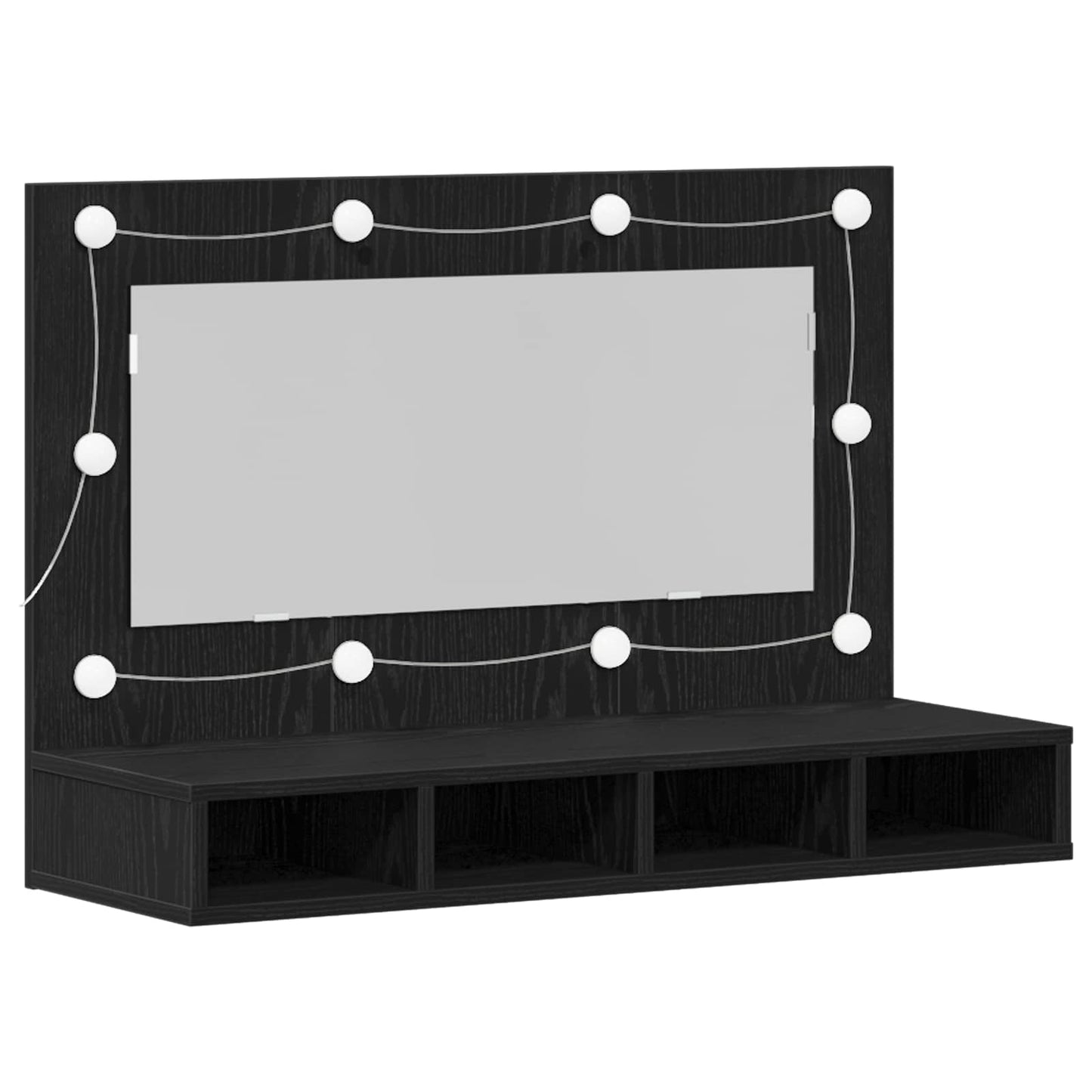 Mobiletto per specchio Rovere Nero 90 x 31,5 x 62 cm