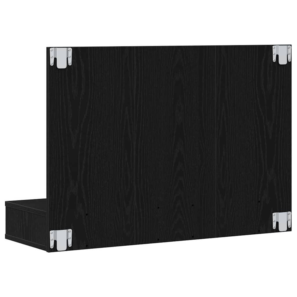 Mobiletto per specchio Rovere Nero 90 x 31,5 x 62 cm