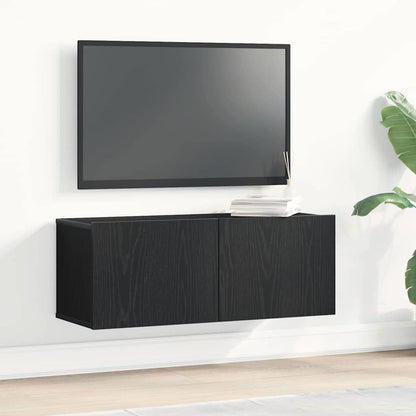 Mobili TV 2 pcs Rovere nero 80 x 30 x 30 cm Legno multistrato
